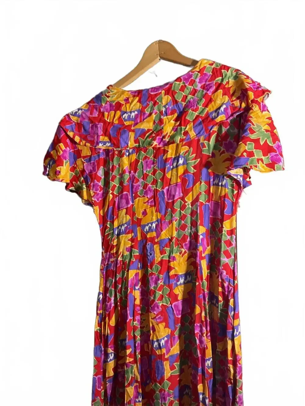 Vintage Lanz Originals Colorful Floral Button-Front Midi Dress Sz. 16